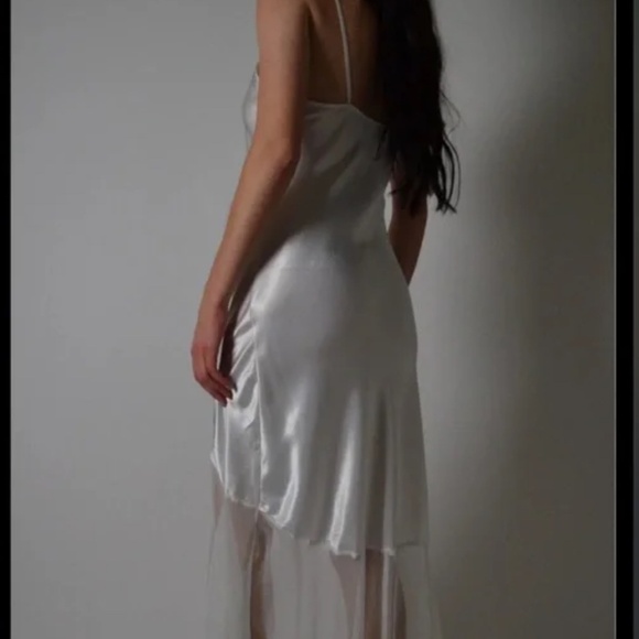 Vintage Gold Label Victoria's Secret Maxi Slip Dress white cream spaghetti strap - Picture 14 of 15
